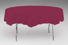 Creative Converting 923122 Burgundy Tissue/Poly Tablecover 82" Octy Solid (Case of 12)