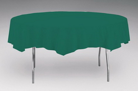 Creative Converting 923124 Hunter Green Tissue/Poly 82&quot; Octy/Round Tablecover (Case of 12)