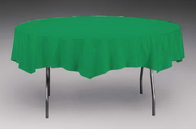 Creative Converting 923261 Emerald Green Tissue/Poly Tablecover 82" Octy Solid (Case of 12)