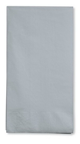 Creative Converting 953281 Shimmering Silver 3-Ply Guest Napkins (Case of 192)