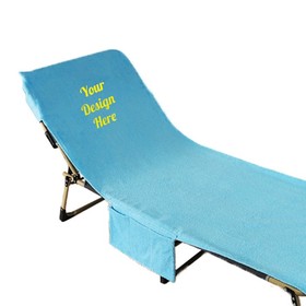 Muka Personalized Embroidery Cotton Lounge Chair Cover Absorbent Pool Chair Towel Cover with Custom Text / Logo