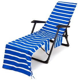 Muka Microfiber Striped Beach Pool Lounge Chair Towel Cover Portable Beach Chair Blanket Bath Towel for Swimming Sunbathing, 29" x 84"