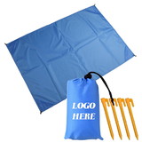 Muka Custom Beach Blanket Portable for Outdoor Camping, Picnic, Sunbath Mat w/ Fixed Piles and Storage