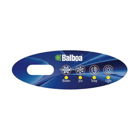 Balboa 11095 Overlay, Spaside, Balboa VL200, Mini Oval, 4-Button, Blower-Jets-Temp-Light
