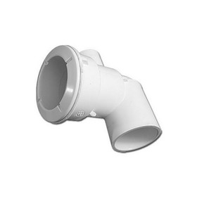 Waterway 210-5980 Body Assembly, Jet, Waterway Poly Jet, Ell Body, 1-1/2"S Water x 1/2"S (1"Spg) Air, 2-5/8" Hole Size w/ Wall Fitting, White