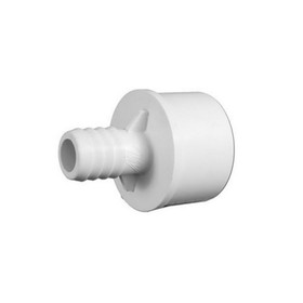 Waterway 413-4370 Fitting, PVC, Ribbed Barb Adapter, 3/4"RB x 1-1/2"Spg