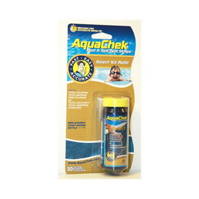 Leisure Time 541640A Water Testing, Test Strips, Aquacheck, Test Strips, Cyanuric Acid, Free Chlorine, Bromine, pH, Alk, Hardness, & Total Chlorine, 7-In-1, 50 Per Bottle
