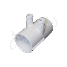 Waterway 672-7100 Manifold, PVC, Waterway, 2"Slip x 2"Slip x (2) 3/4"Ribbed Barb Ports