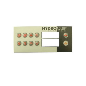 Hydro-Quip 80-0211-10 Overlay, Spaside, HydroQuip HT2, 10-Button, Pump1-Pump2-Blower/Aux, For 34-0190-A