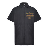 TOPTIE Custom TOPTIE Barber Jacket Men's Coat Black Work Shirt - Embroidered Logo or Image on Left Chest