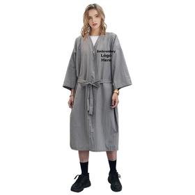 Personalized Design Spa Robe Beauty Salon Smock for Women Kimono Client Protective Uniform - Embroidered Logo or Image on Left Chest