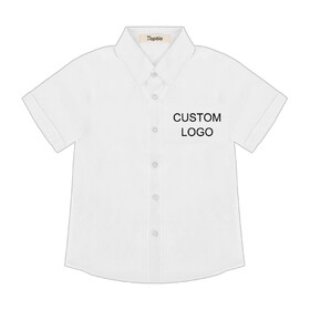 TOPTIE Custom Toddler Kids Short Sleeve Woven Button Down Shirt Uniform