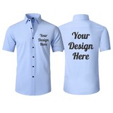 TOPTIE Custom Logo Men Short Sleeve Stretch Dress Shirts for Shows and Conferences