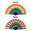 TOPTIE Rainbow Fan for Men/Women, Pride Fan Colorful Hand Held Fan, Foldable Fans Decoration for Rave Party, Dance Supplies, Performance