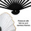 TOPTIE Large White Silk Folding fan, Chinese Bamboo Hand Fan, Vintage Fabric Fans for Men and Women, Performance Dance, Halloween Decorations, Cosplay