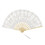 TOPTIE White Lace Fan, Bamboo Lace Folding Fan, Elegant Cotton Fabric Hand Fans for Women with Bamboo Staves and Silk Tassels, Perfect for Wedding, Party, Halloween Decoration
