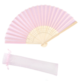 Aspire 12 Pieces Silk Folding Fans with Organza Drawstring Bags, Chic Party Favor