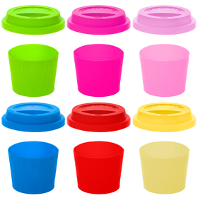 Aspire Silicone Cup Lids and Cup Sleeves BPA Free Eco-Friendly Dishwasher Safe Spill Proof