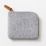 Muka Felt Coin Purse with Zipper, Square Shape Small Change Wallet, Portable Card Holder