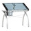 Studio Designs 10050 Futura Craft and Drawing Station with Adjustable Top and Storage in Silver/Blue Glass