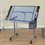 Studio Designs 10053 Vision Craft Station with Adjustable Top and Storage in Silver/Blue Glass