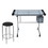 Studio Designs 10055 Vision 2 Piece Craft Center with Drawing Table and Stool in Silver/Blue Glass