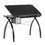 Studio Designs 10070 Futura Craft and Drawing Station with Adjustable Top and Storage in Black/Black Glass