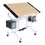 Studio Designs 13244 Pro Craft Station with Casters, Tilting Top, and Storage in White/Maple