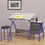 Studio Designs 13320 2 Piece Comet Craft Center Adjustable Top Table with Storage and Stool in Purple / Spatter Grey
