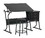 Studio Designs 13365 2 Piece Eclipse Craft Center with Adjustable Top Table, Storage and Stool in Black