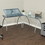 Studio Designs 50306 Futura L-Shaped  Workcenter with Tilting Top Drafting Desk in Silver/Blue Glass