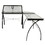 Studio Designs 50308 Futura L-Shaped  Workcenter with Tilting Top Drafting Desk in Black/Clear Glass