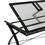 Studio Designs 50308 Futura L-Shaped  Workcenter with Tilting Top Drafting Desk in Black/Clear Glass