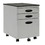 Studio Designs 51102BOX 3 Drawer Metal Mobile File Cabinet with Locking Drawers in Silver