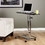 Studio Designs 51201 Laptop Cart with Slide Out Mouse Tray in Chrome / Clear Glass