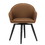 Studio Designs 70183 Dome Swivel Dining / Office Accent Chair in Caramel Brown Leather and Metal Legs
