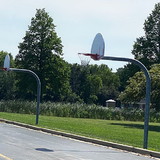 Keeper Goals Galvanized Gooseneck Basketball Pole (6' Overhang)