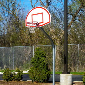 Keeper Goals Galvanized Gooseneck Basketball Pole (4' Overhang)
