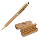 Custom Eco-Friendly Bamboo Pen Set (Gold/Black Trim Pen)