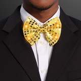 Blank Sequin Gold Bow Tie With White Leds