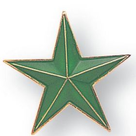 Blank Gold Enameled Pin (Green Star), 7/8" W
