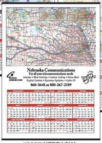 Custom Small State Maps-Year-In-View&#174 Calendar-Nebraska, 19" W x 26 1/2" H