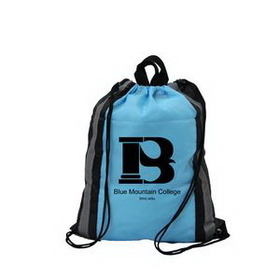 Custom Reflective Strip Cinch Bag, 13.5" W x 16" H