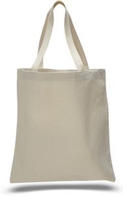 Custom Natural Zippered Promotional Tote Bag, 15" W x 16" H