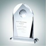 Custom Arch Globe Optical Crystal Award, 9 1/4