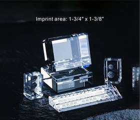 Custom Computer Set: 1pc Monitor optical crystal award trophy., 1.75" L x 1.375" Diameter