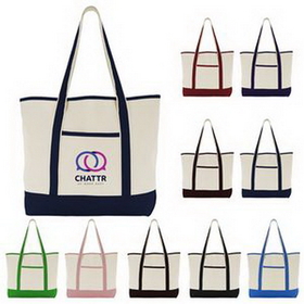 Custom Large Canvas Deluxe Tote Bag -- Colors, 22" W x 16" H x 6" D