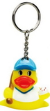 Custom Mini Rubber Baseball Player Duck Keychain