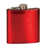 Custom 6oz Stainless Steel Flask - Glossy Red ( screened )
