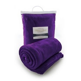 Blank Micro Plush Coral Fleece Blanket - Purple (Overseas), 50" W X 60" H